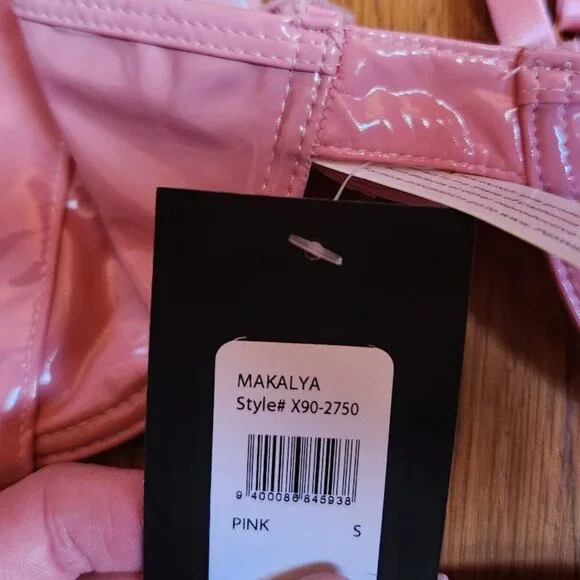 Frederick's of Hollywood Makayla Pink Patent Leather Teddy - Picture 8 of 8